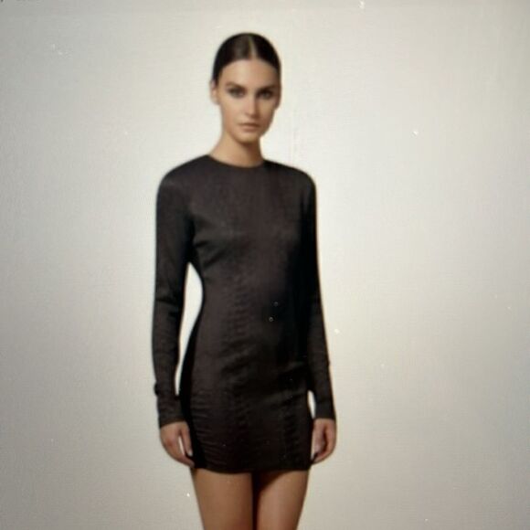 KIMBERLY OVITZ BLACK CREW NECK MINI DRESS - Picture 3 of 4